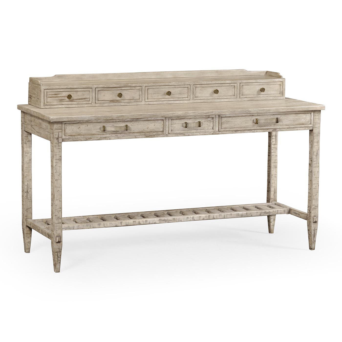 Rustic Grey Plank Buffet with Strap Handles