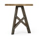 Rustic Circular Planked Light & Dark Driftwood Lamp Table