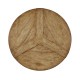 Rustic Circular Planked Light & Dark Driftwood Lamp Table