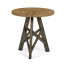 Rustic Circular Planked Light & Dark Driftwood Lamp Table