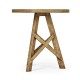 Rustic Circular Planked Light Driftwood Lamp Table