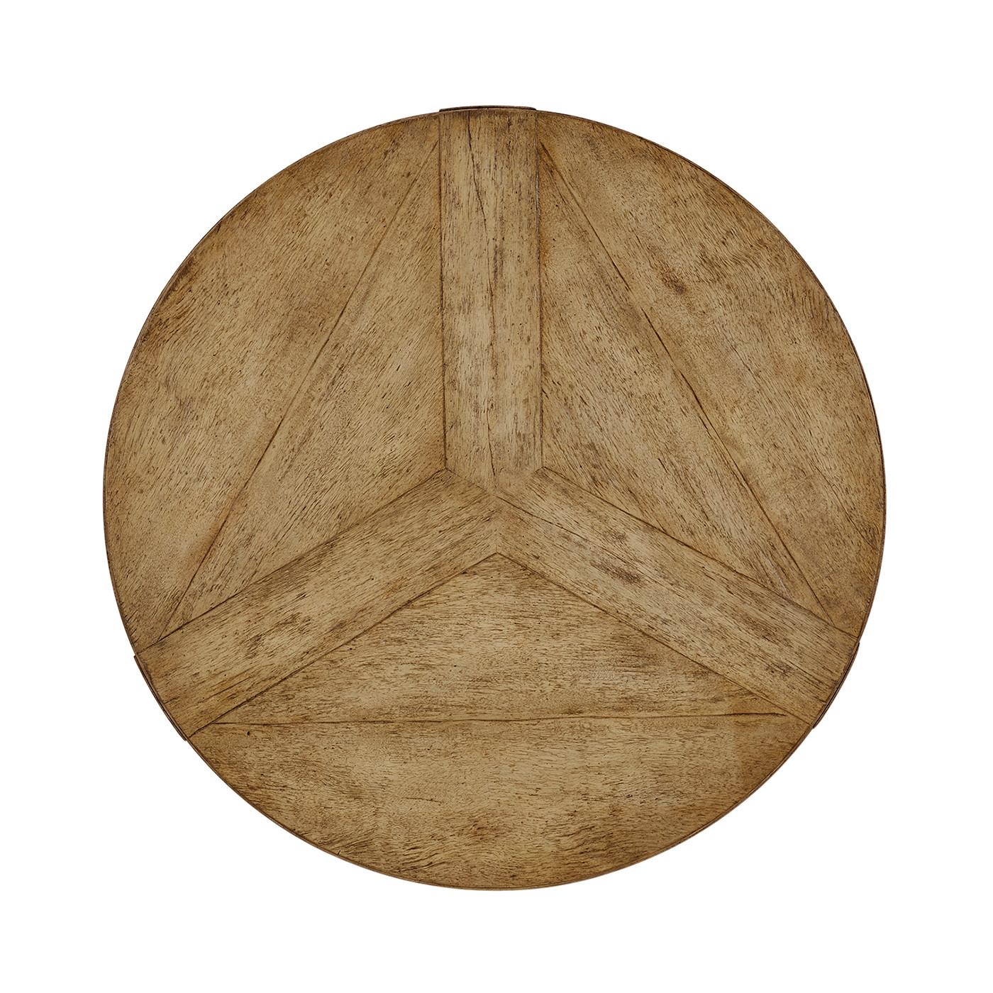 Rustic Circular Planked Light Driftwood Lamp Table