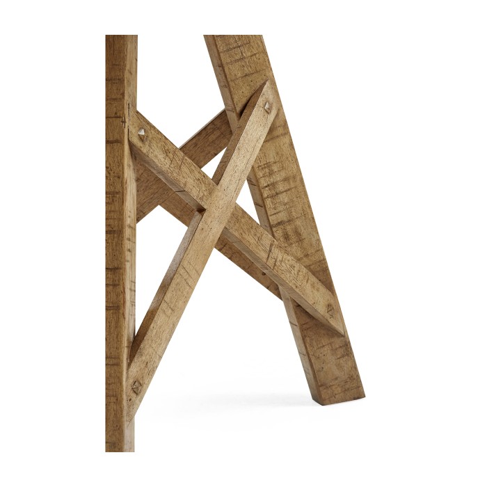 Rustic Circular Planked Light Driftwood Lamp Table
