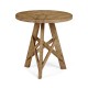 Rustic Circular Planked Light Driftwood Lamp Table