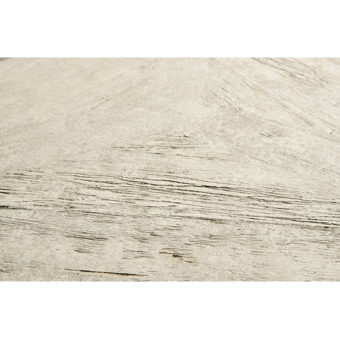 Rustic Circular Planked Whitewash Driftwood Lamp Table