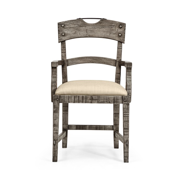 Casual Planked Dining Arm Chair