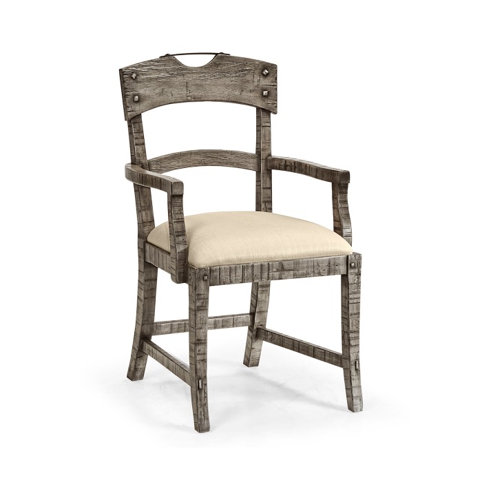 Casual Planked Dining Arm Chair