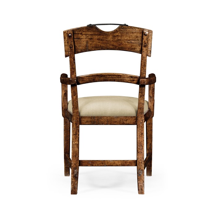 Casual Planked Dining Arm Chair