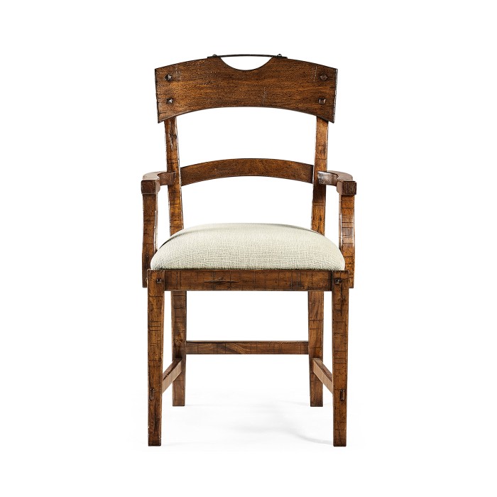 Casual Planked Dining Arm Chair