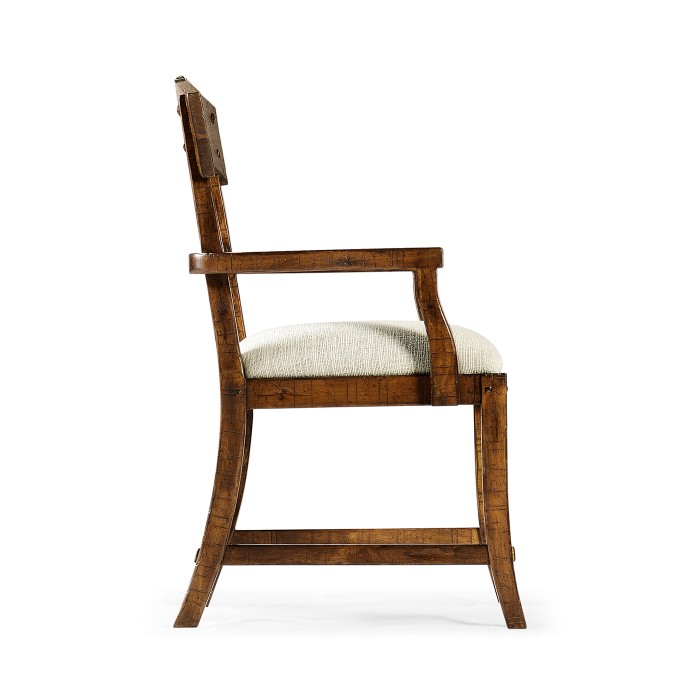Casual Planked Dining Arm Chair