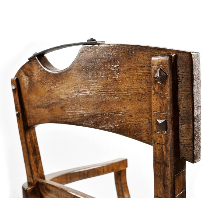 Casual Planked Dining Arm Chair