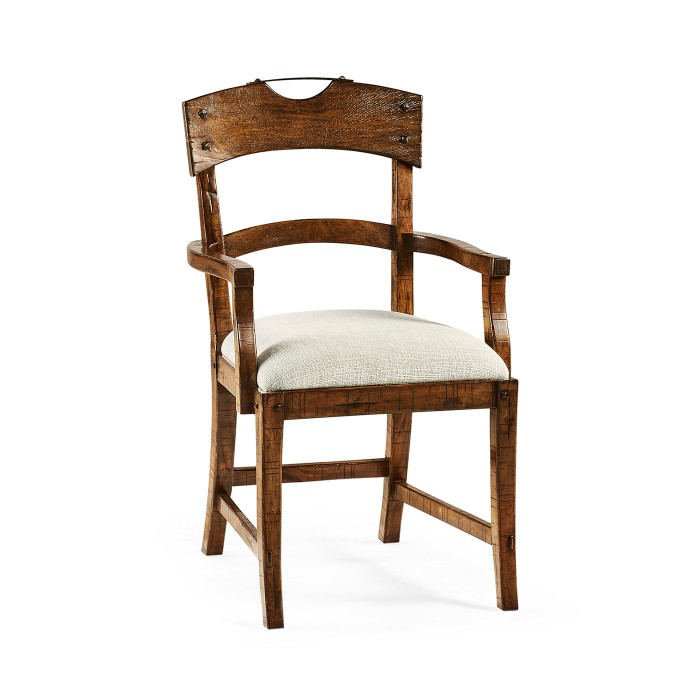 Casual Planked Dining Arm Chair