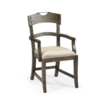 Casual Planked Dining Arm Chair