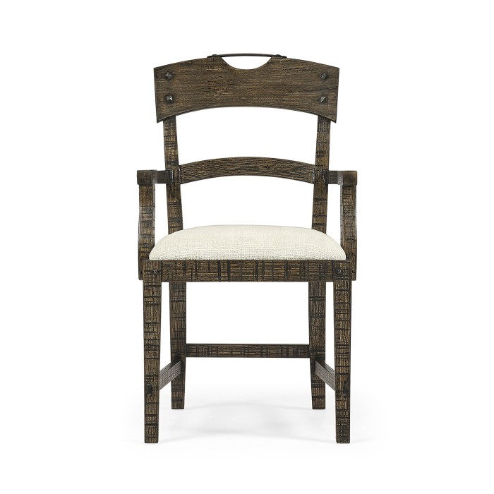 Casual Planked Dining Arm Chair