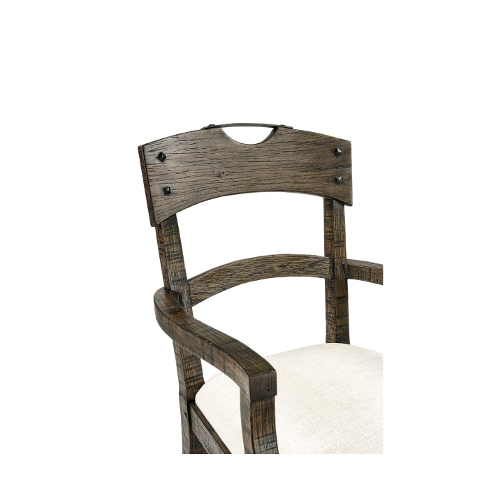 Casual Planked Dining Arm Chair