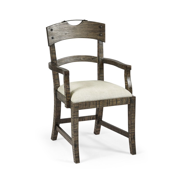 Casual Planked Dining Arm Chair