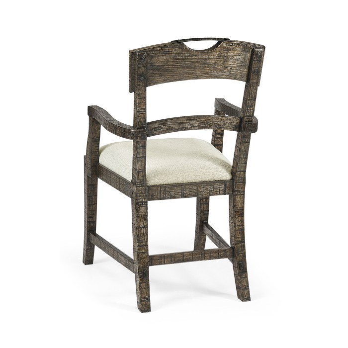 Casual Planked Dining Arm Chair