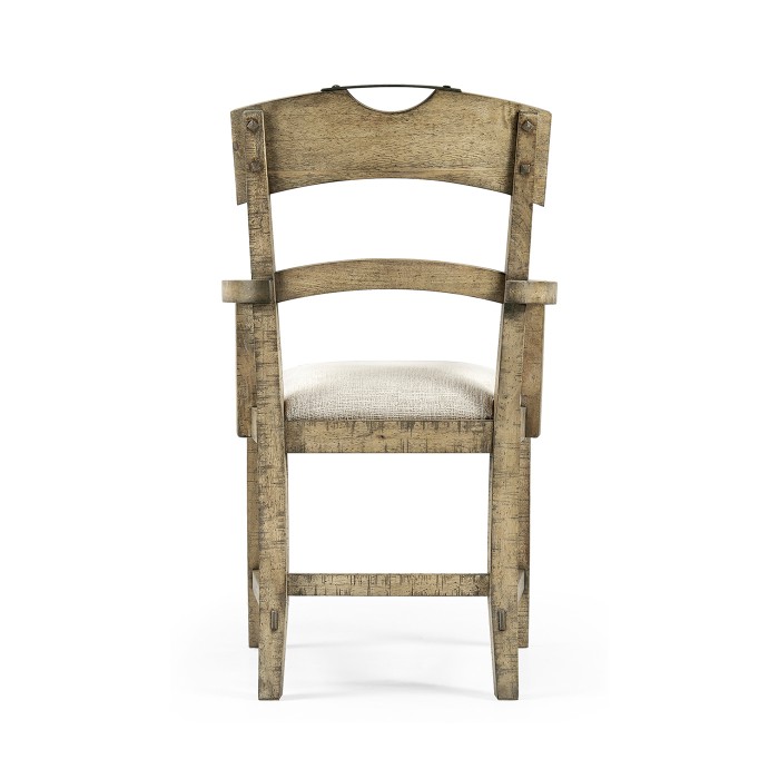 Casual Planked Dining Arm Chair