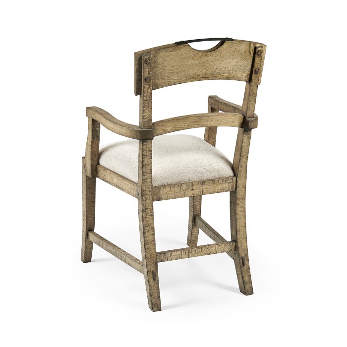 Casual Planked Dining Arm Chair