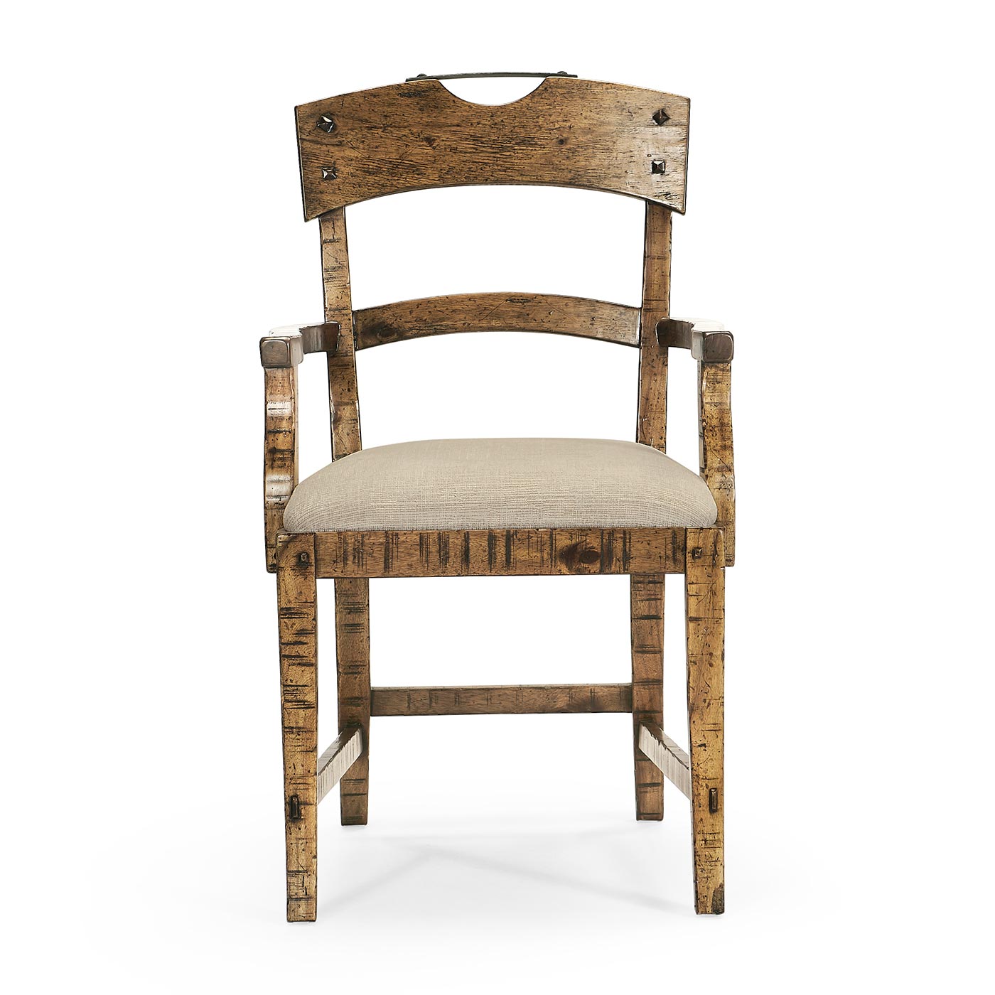 Casual Planked Dining Arm Chair