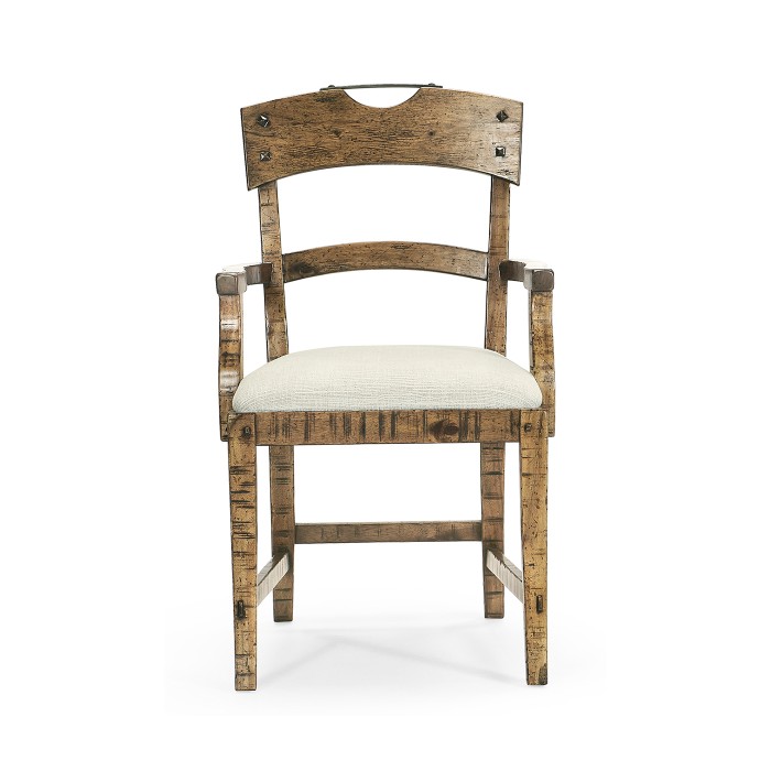 Casual Planked Dining Arm Chair