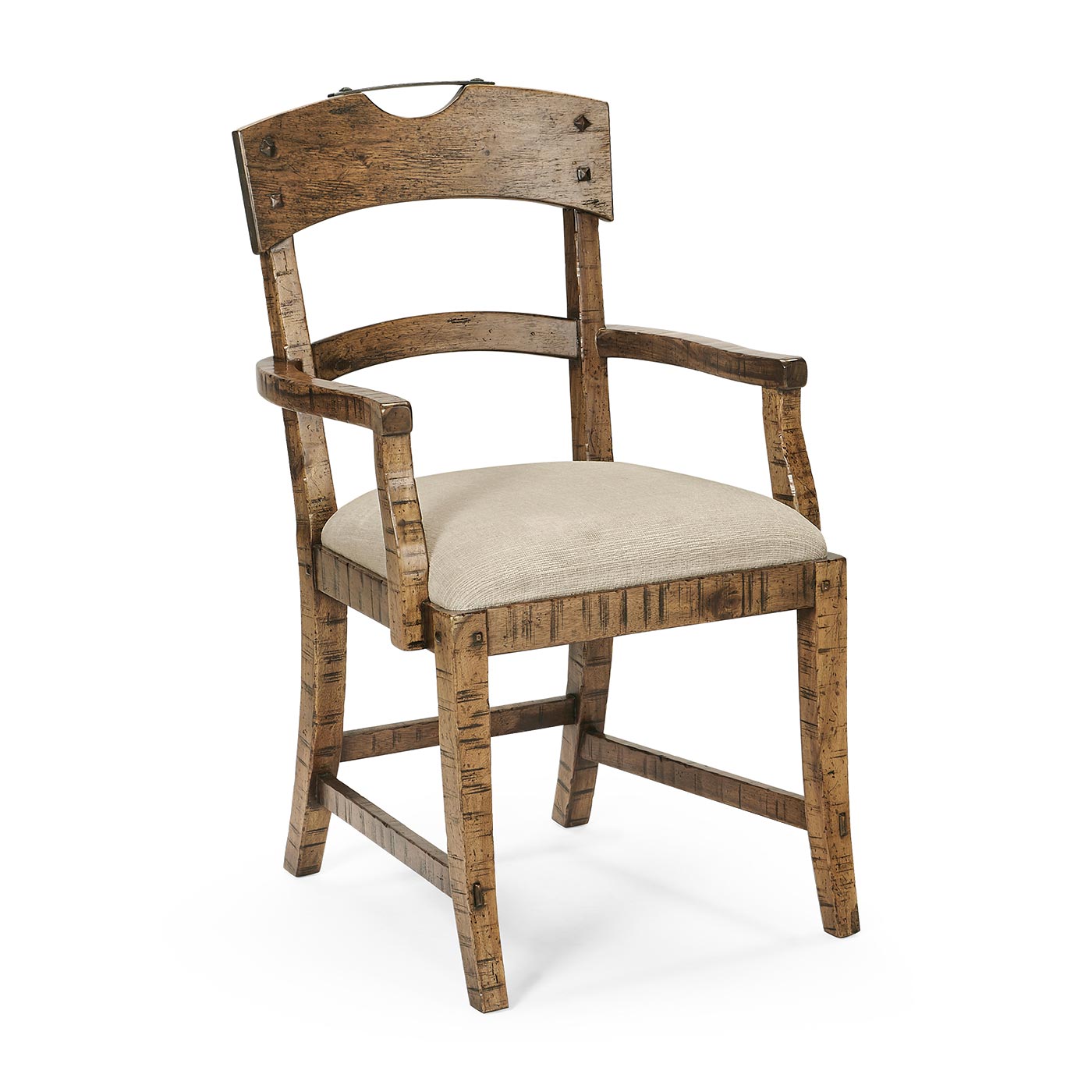 Casual Planked Dining Arm Chair