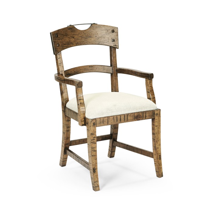 Casual Planked Dining Arm Chair