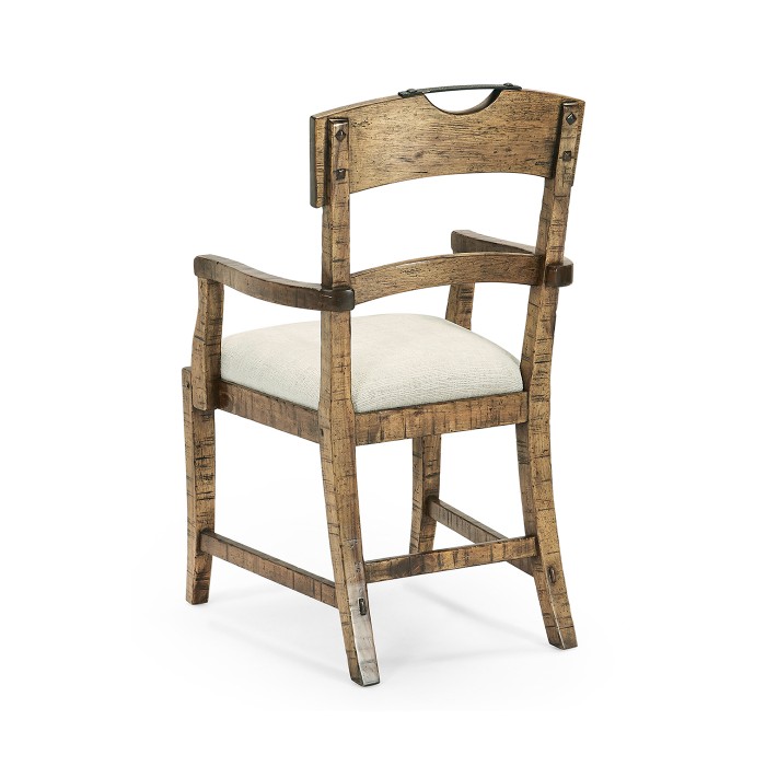 Casual Planked Dining Arm Chair