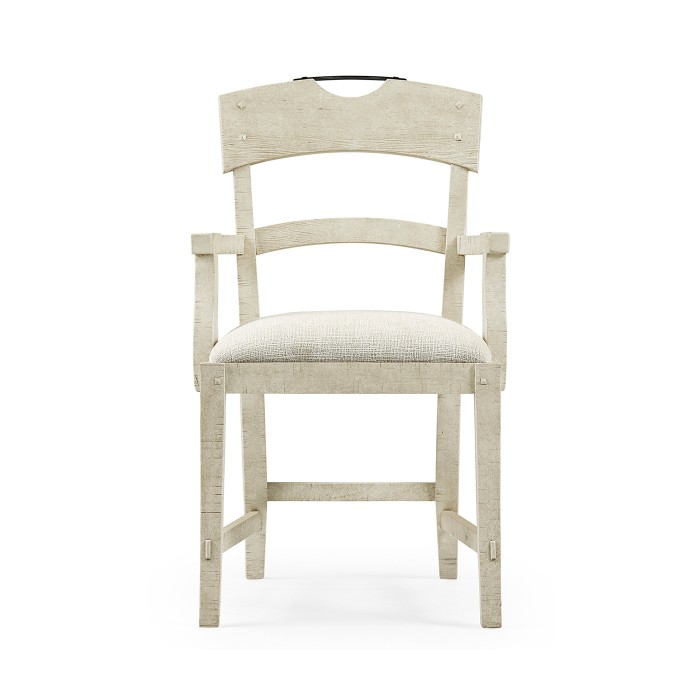 Casual Planked Dining Arm Chair