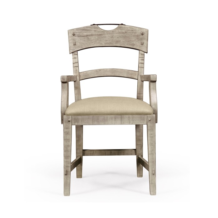 Casual Planked Dining Arm Chair