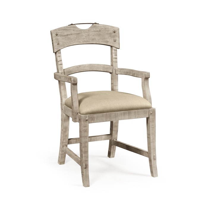 Casual Planked Dining Arm Chair