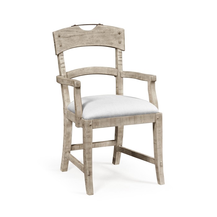 Casual Planked Dining Arm Chair