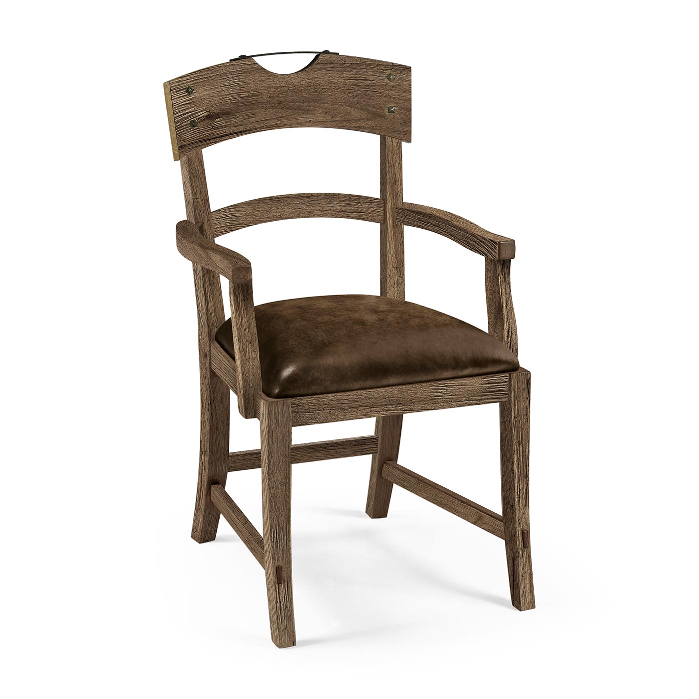 Stone Ridge Leather Dining Arm Chair Dark