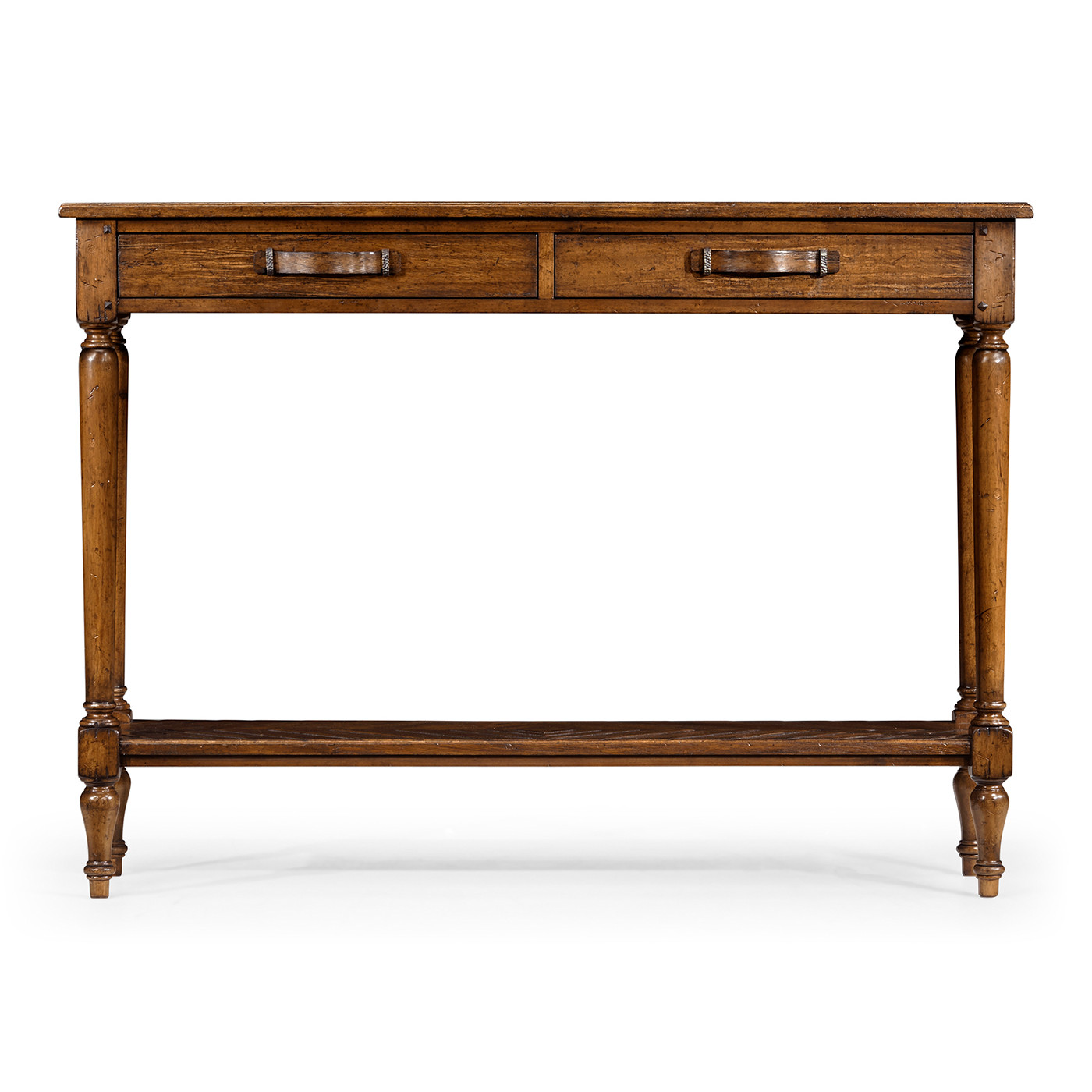 Country Walnut Parquet Console Table