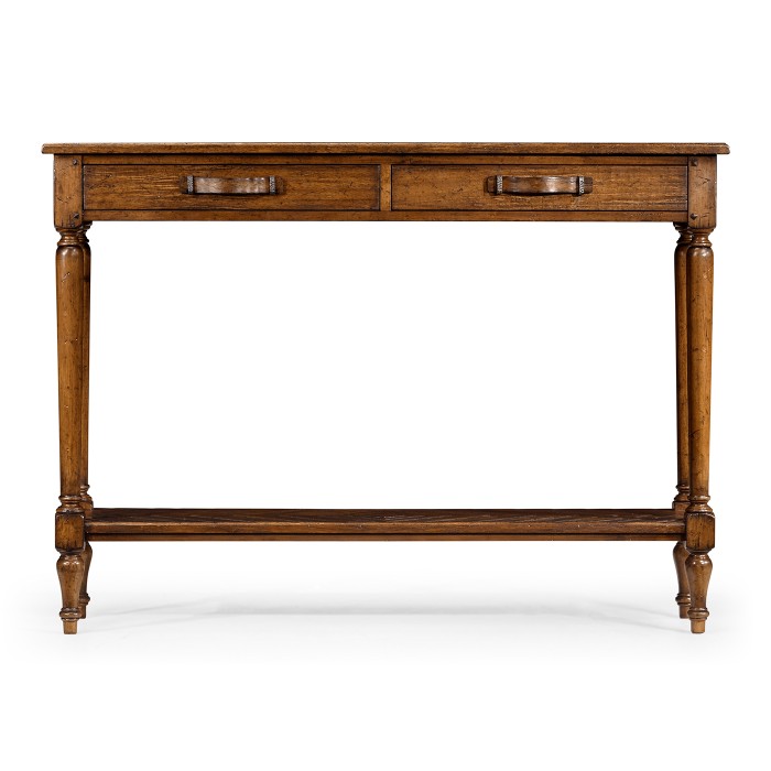 Country Walnut Parquet Console Table