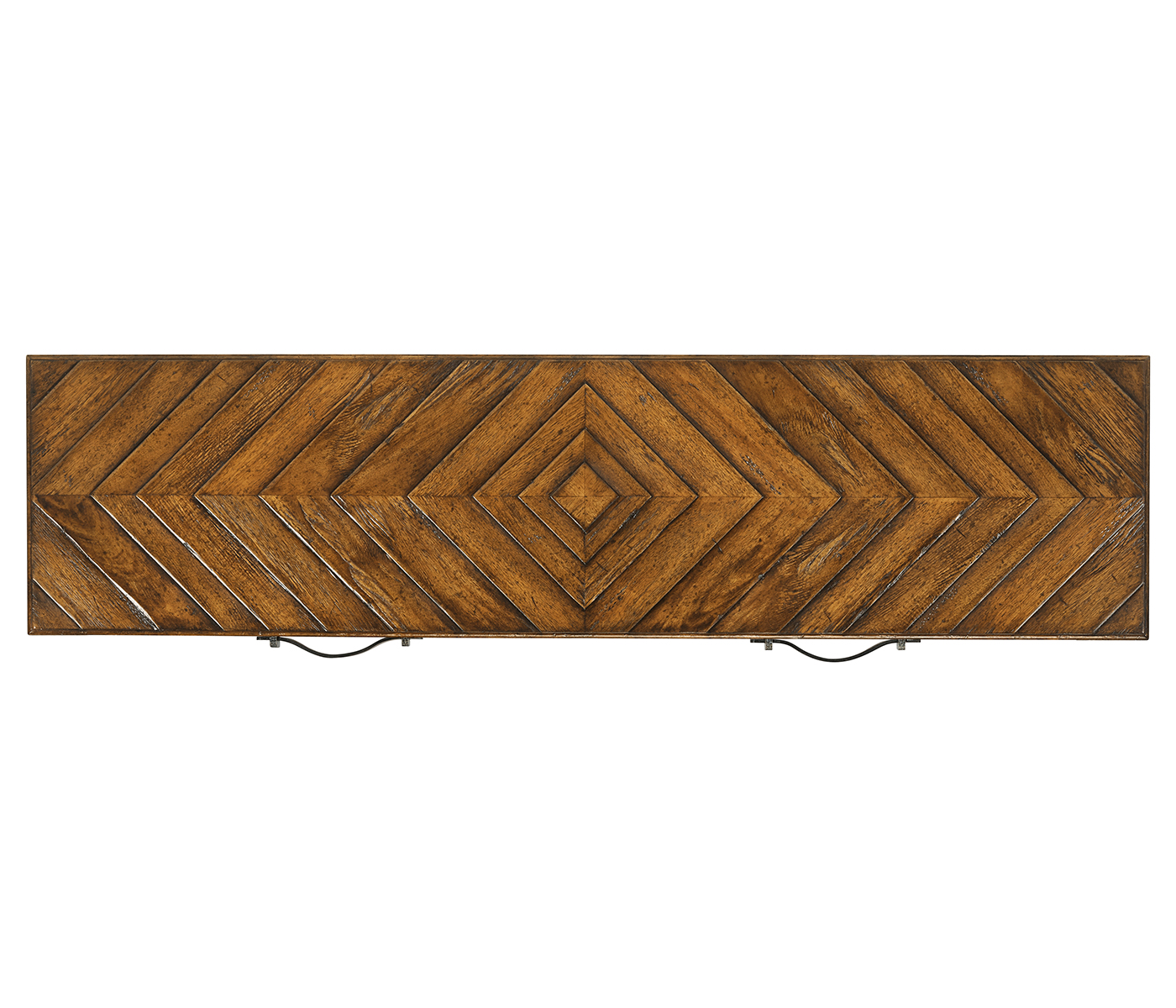 Country Walnut Parquet Console Table