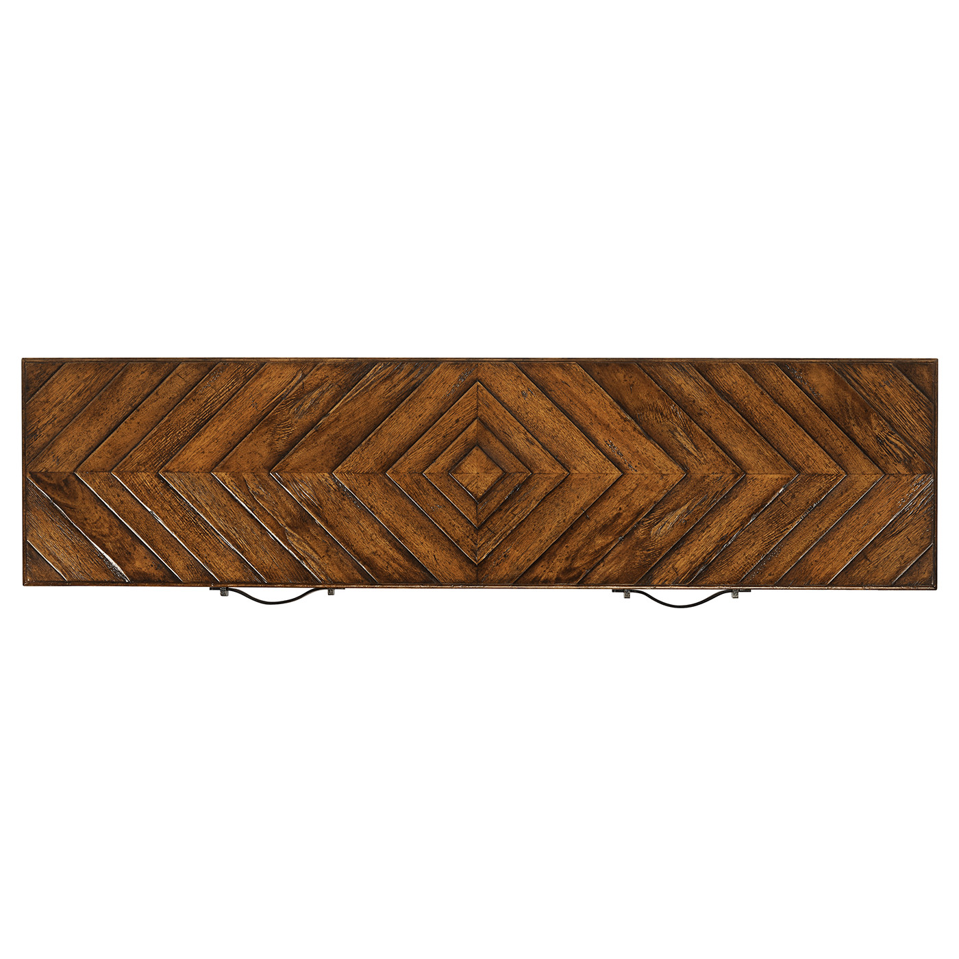 Country Walnut Parquet Console Table