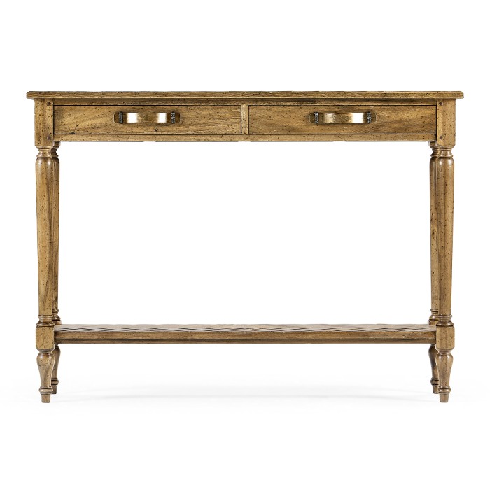 Medium Driftwood Parquet Console Table