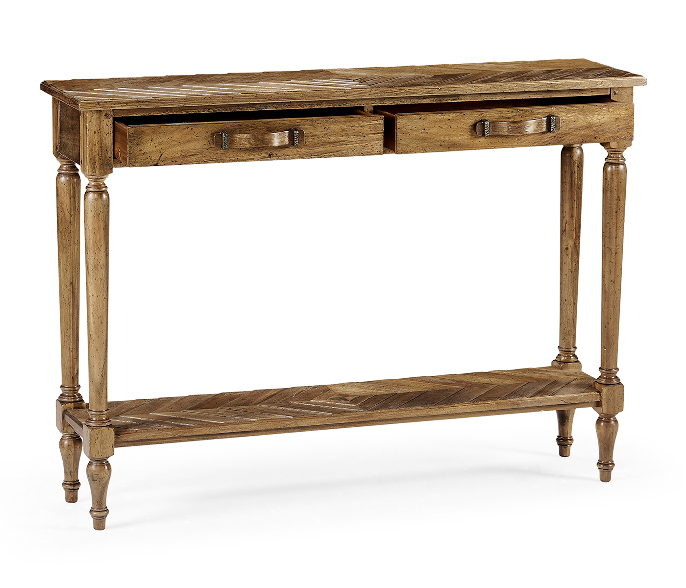 Medium Driftwood Parquet Console Table