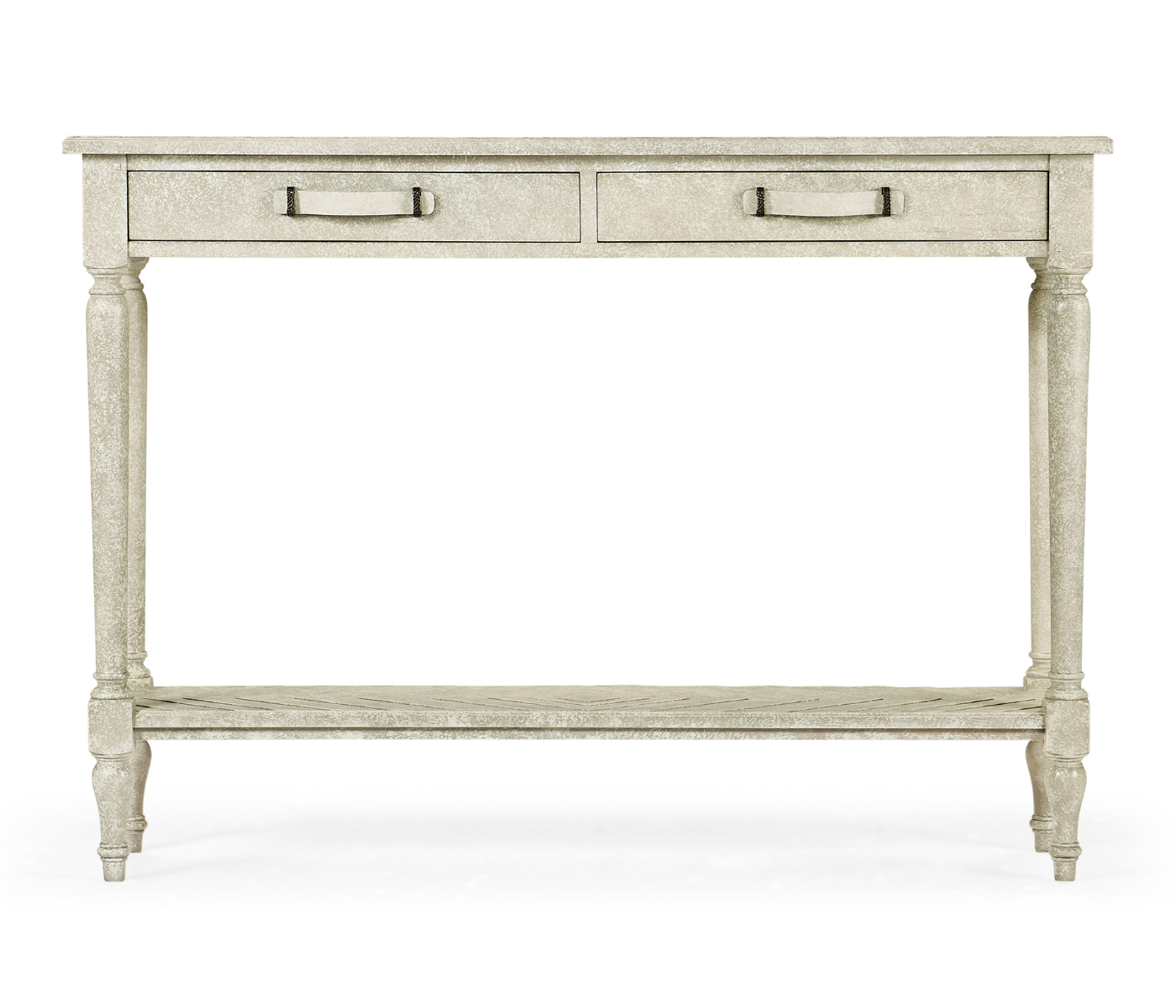 Whitewash Driftwood Parquet Console Table