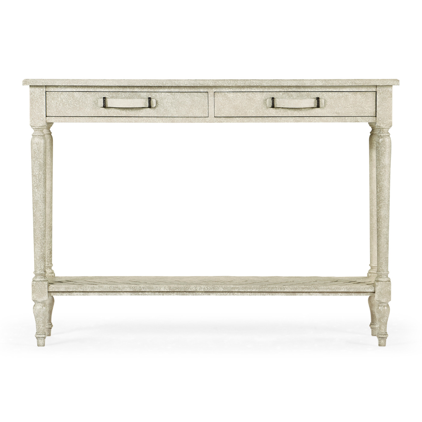 Whitewash Driftwood Parquet Console Table