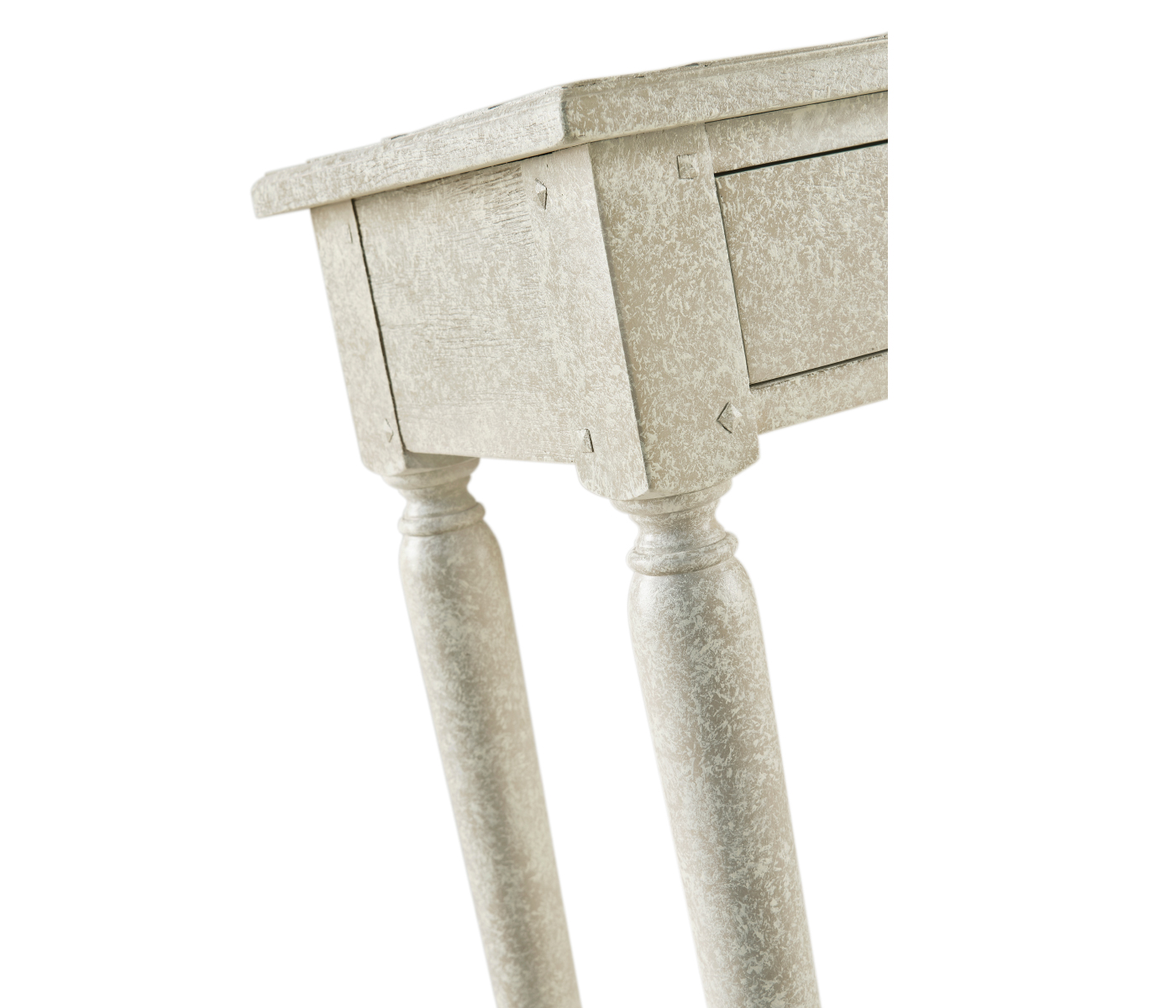 Whitewash Driftwood Parquet Console Table