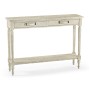 Whitewash Driftwood Parquet Console Table
