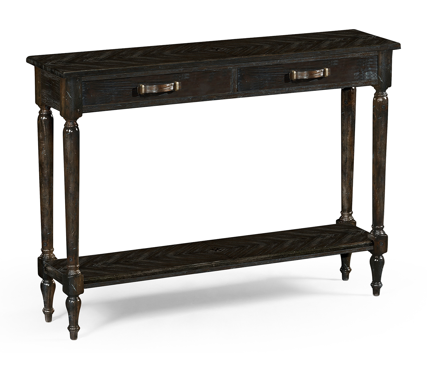 Dark Ale Parquet Console Table