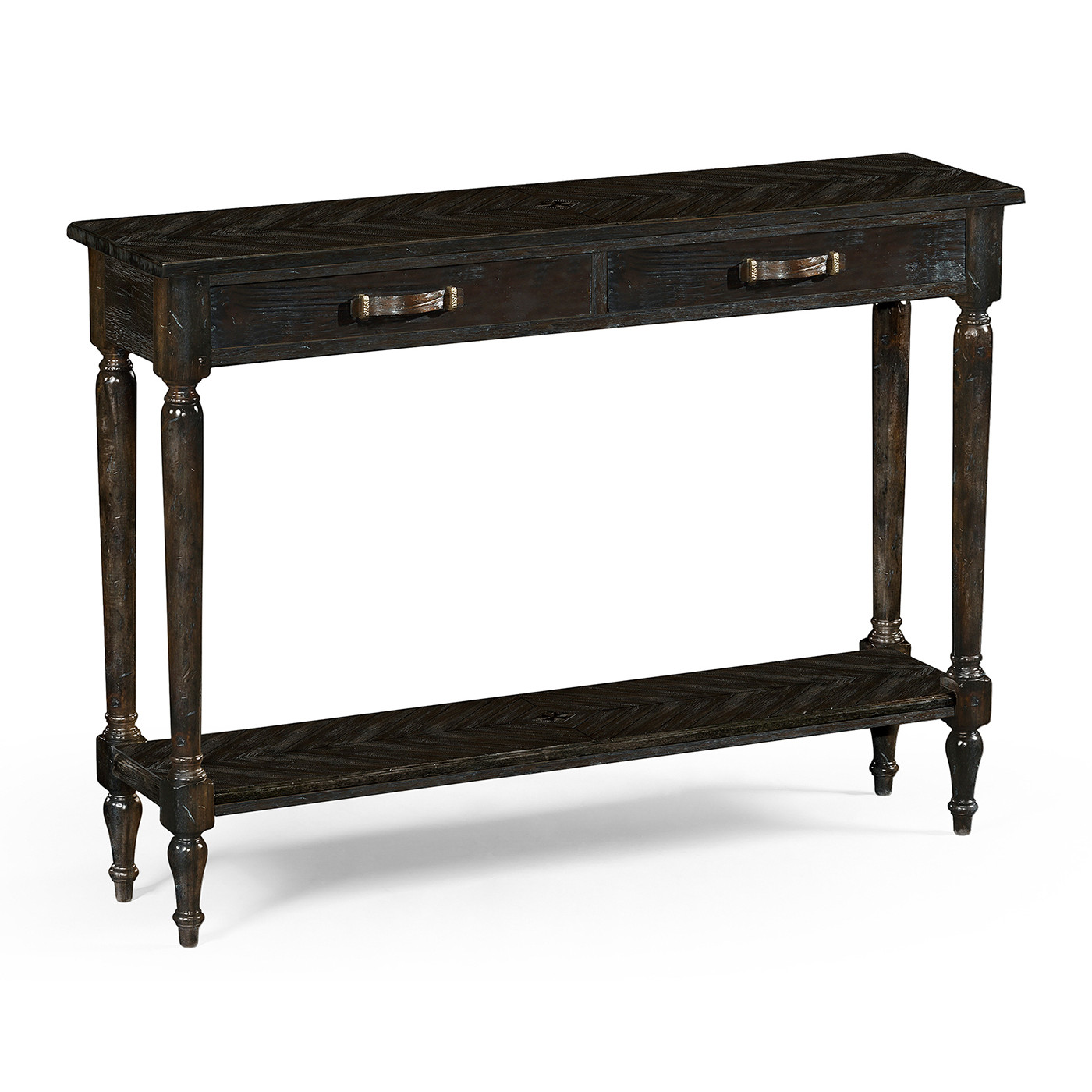 Dark Ale Parquet Console Table