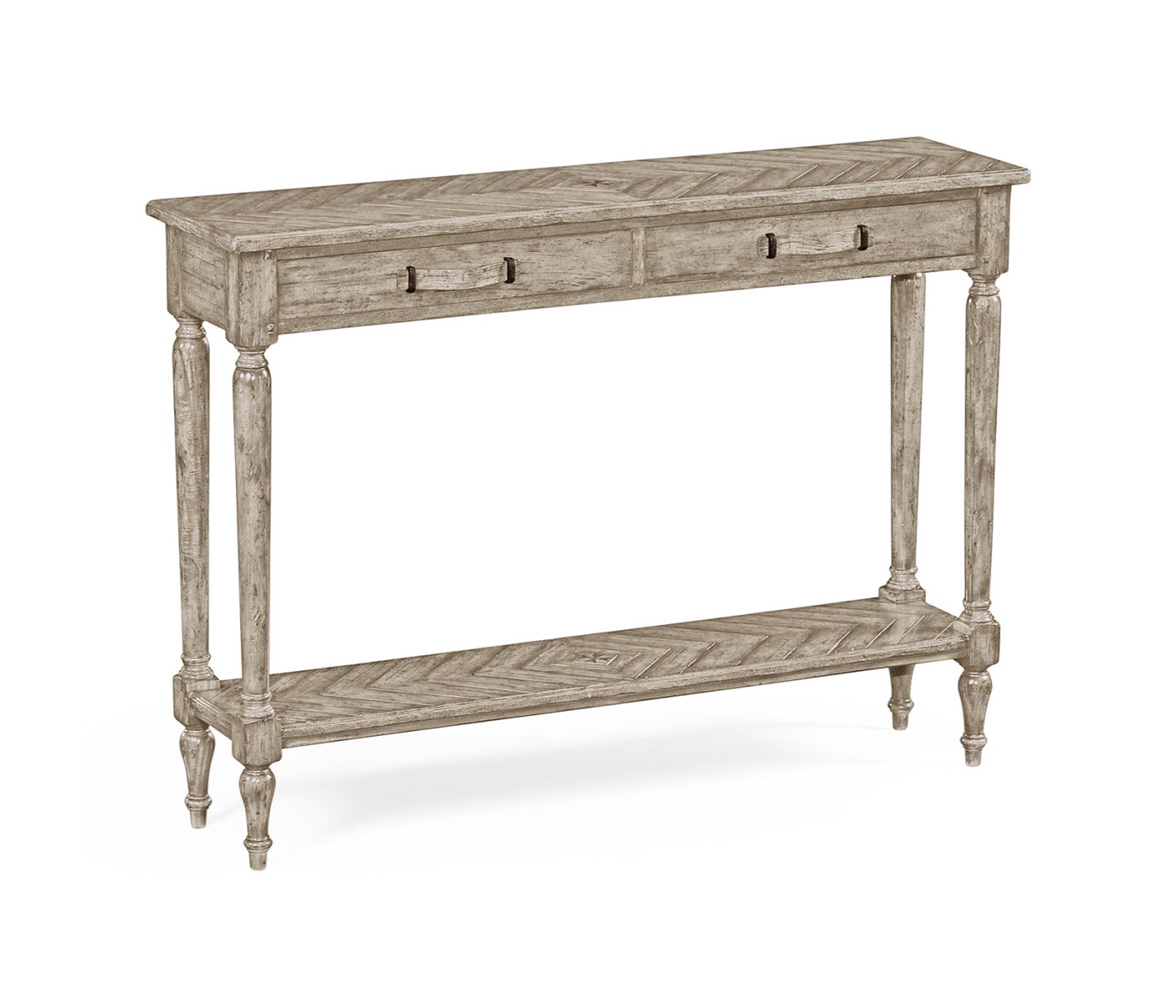 Rustic Grey Parquet Console Table
