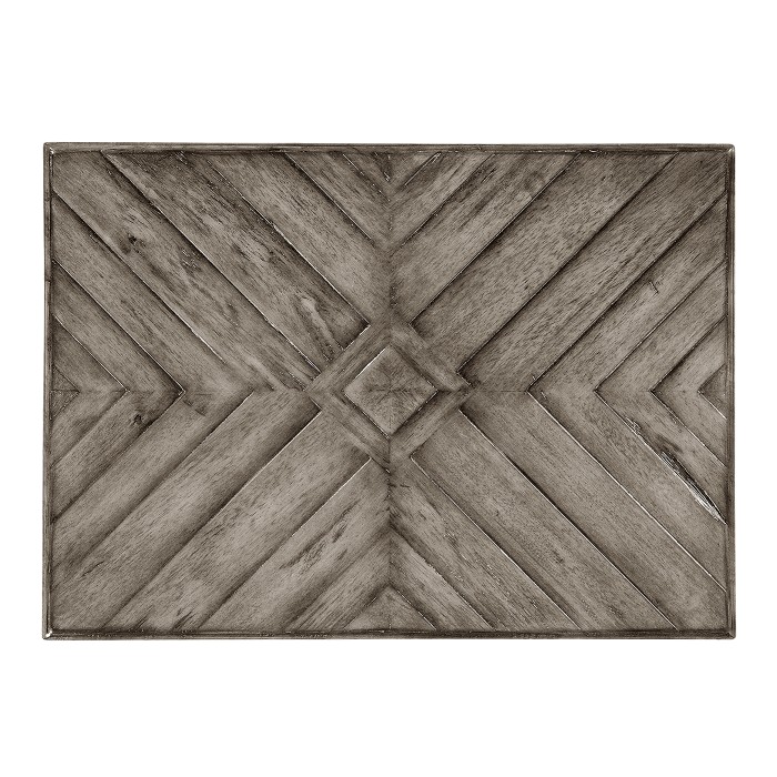 Antique Dark Grey Parquet Nesting Tables with Contrast Inlay