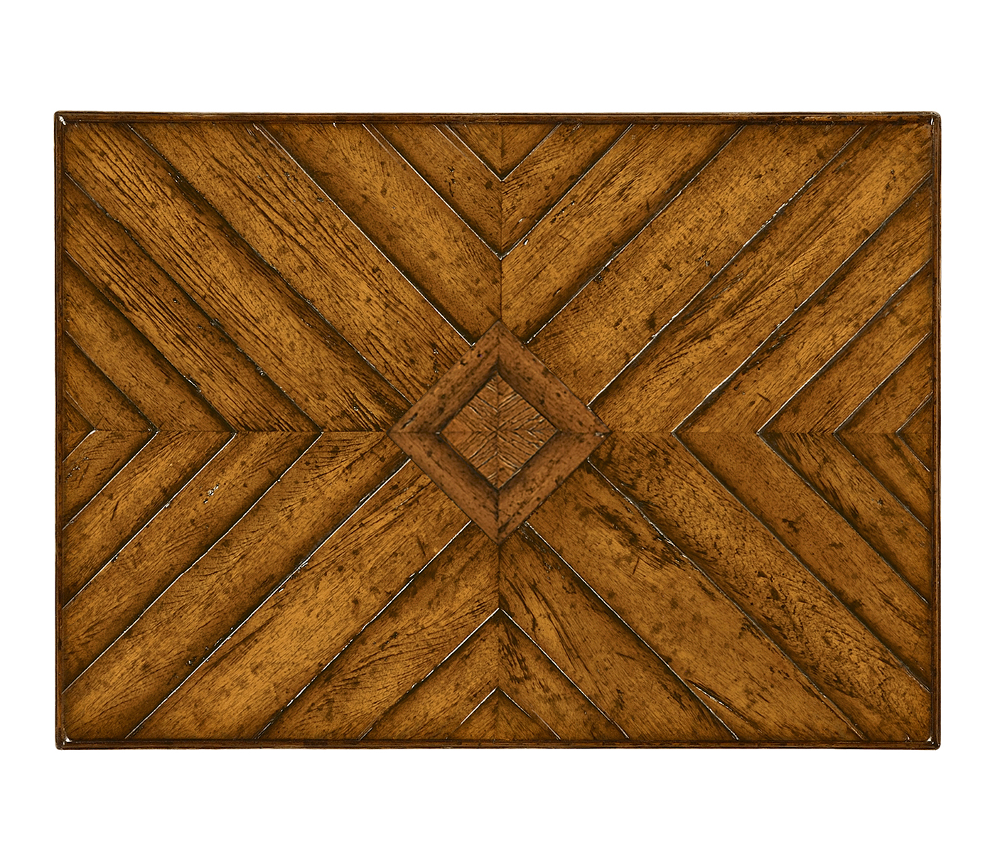 Country Walnut Parquet Nesting Tables with Contrast Inlay