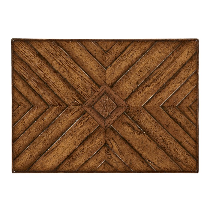 Country Walnut Parquet Nesting Tables with Contrast Inlay
