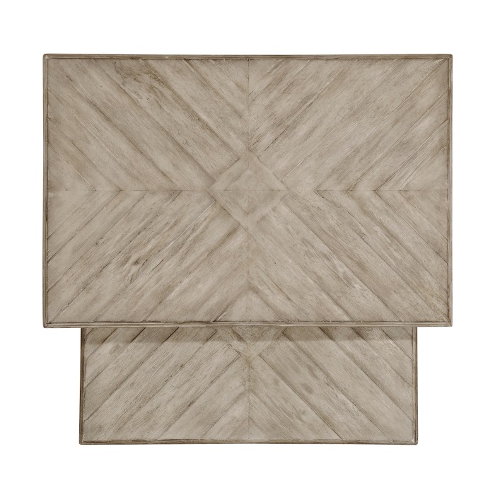 Rustic Grey Parquet Nesting Tables with Contrast Inlay
